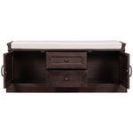 ZUN TREXM Storage Bench with 2 Drawers and 2 Cabinets, Shoe Bench with Removable Cushion for Living WF288172AAP