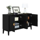 4-Door Sideboard Storage Cabinet for Living Room and Dining Room, Two Large Cabinets with Gold N759P192449B