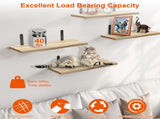 6 Pack Wall Floating Display Shelves Paulownia Wood Panels Rustproof Metal Brackets, Multi Space 11756802
