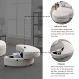 Welike Swivel Accent Barrel Modern Sofa Lounge Club Big Round Chair with Storage Ottoman W83469808