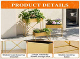 3Pack PreAssembled Gold Metal Elevated Planter Stand with NonWoven Liner, UVResistant W2796P516634