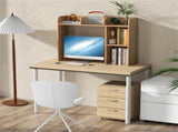 Natural Desktop Bookshelf for 27''/68.58cm Monitor, 93.9825.4073.66cm Engineered Wood Desk Hutch 81621000