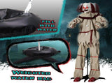 5.7ft Standing Balloon Clown Halloween Decor with Red Flashing Eyes, Vibration & Clown Sound, 56630086