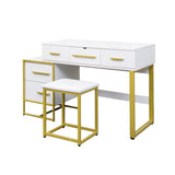 Makeup Vanity Set with Mirror , Dresser Table with Nightstand , with 4 Drawers W331P246722