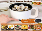 1.8L Electric Hot Pot with Ceramic Inner Liner, Dual Power 300W/600W Multi-Cooker with Steamer Rack, 60244920