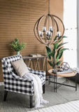9- Light Globe Chandelier, Wood Chandelier Hanging Light Fixture with Adjustable Chain for Kitchen W2078137923