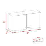 Brookeline Rectangle 2-Door Wall Cabinet White and Smokey Oak B06280328
