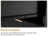 Black P2 Density Board Wavy Pattern Drawer Front 454070cm Two-Drawer Bedside Cabinet 75644100