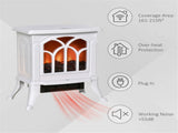 750W/1500W 17 inch Electric Fireplace Heater-White 71229355