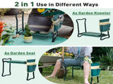 Green 2-in-1 Garden Folding Stool Kneeler, 300LBS Capacity & Built-in Tool Pouch, Comfortable EVA 34779465