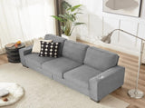 83.86"Snowfleece Fabric sofa,Modern Compressed Couch,3-Seater Sofa, Furniture for Living W1359P215068