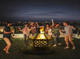 22" Hexagonal Shaped Iron Brazier Wood Pit Decoration for Backyard Poolside 90312473