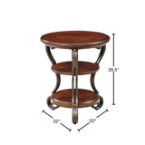 Traditional Style Brown Cherry 1pc SIDE TABLE Open Bottom Shelf Ornate Design Living Room Furniture B011P203062
