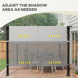 10 x 10ft Gazebo Replacement Canopy, UV Protection Pergola Shade Cover Light Gray 15679125