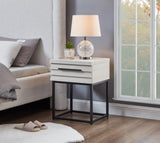 Celestial Contemporary Storage End table, White T2574P163352