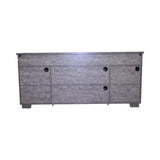 65.3" TV Stand with LED light strips and Iron mesh barn door Y decorative strip country grey W1412P271801