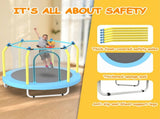 55-inch Trampoline for Kids Indoor & Outdoor Small Toddler Trampoline with Basketball Hoop 04726113