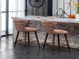 Nevis Mid-century Modern Faux Leather Tufted Nailhead Trim Counter Stool Set of 2, Pink T2574P165098