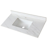 43 Inch Marble Vanity Top, White Vanity Top with Pre-drilled Faucet Holes, Bathroom Vanity Top with 29510975