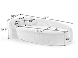 Modern Oval Single Lazy Sofa Chair with Integrated Backrest, Side Armrest and Pillow, Compact W487P456130