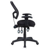 ZUN Black Swivel Office Chair with Armrest B062P153787