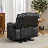 Black PU Remote-Controlled Heating and Massage Assistive Recliner for SeniorsI W570P320457