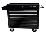 6 DRAWERS MULTIFUNCTIONAL TOOL CART WITH WHEELS-BLACK 69021719