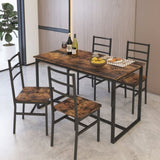 ZUN Five-piece set table and chair with backrest, industrial style, solid structure W57868875