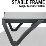 Patio Chaise Lounge Chair Set of 3,Outdoor Aluminum Polypropylene Sunbathing Chair with 5 Adjustable W1859109841