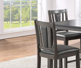 ZUN Grey Finish Dinette 5pc Set Kitchen Breakfast Counter height Dining Table w wooden Top Upholstered B01146569