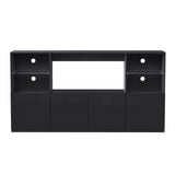 ON-TREND High Gloss TV Stand with LED Lights, Modern Sideboard with Large Storage Cabinet, Media N721P192849B