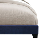 Dark Blue Eastern King Panel Bed with Nailhead Trim B062P208992