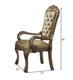 Bone and Gold Patina Tufted Arm Chair B062P209248