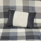 7 Piece Herringbone Comforter Set Grey Queen B03597008