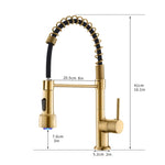 ZUN Commercial LED Kitchen Faucet with Pull Down Sprayer, Single Handle Single Lever Kitchen Sink Faucet W1932P156148