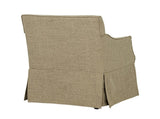 Upholstered Skirted Dining Arm Chair with Hidden C s Beige B035P341170