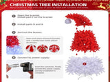 6 FT Santa Hat Style Pre-lit Christmas Tree, Hinged Artificial Xmas Tree Pine Tree with 300 Lights, 63137683