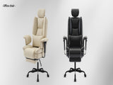 Office Chair 200 kg PU Leather Computer Chair with Lumbar Support and High Backrest, W2367P290485