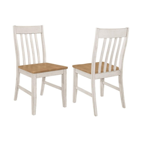 ZUN Set of 2 Wooden Dining Chairs, Natural and Off White B016P225496