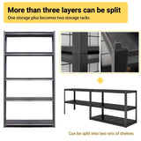 72"H 5 Tier Metal Shelves for Storage Shelving 2000LBS Heavy Duty Storage Shelves Adjustable 72872153