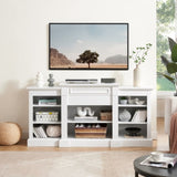 Media Console Table with Large Storage Cabinet, Modern TV Media Entertaionment Stand, White, W1758P252336