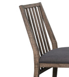 Wooden Side Chairs 2pc Set Padded Fabric-Covered Seats Natural Weathering Look Dining Room Furniture B01151372