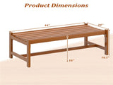44" Teak Oil Hardwood Backless Outdoor Bench, 530 LBS Load Capacity Patio Dining Bench 35290788