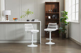 Set of 2 Rattan Bar Stool, 360 Swivel Bar Chair, Counter Height Chair with Footrest for Kitchen, W1752P217912