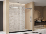 Frameless Single sliding shower door 48 "W x 76" H, 1/4 " Clear Tempered Glass, Explosion W1675P412310