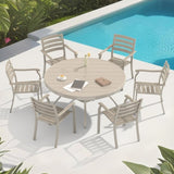 VRSHWO lron Terrace Dining Chairs, a Set of 2 Cream Color Chairs, Metal Chairs, All-Weather W213P335870