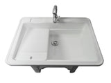 White Freestanding Plastic Utility Sinks Utility Sink Laundry Tub Outdoor Sink Drop in Deep Sink Kit 86053060