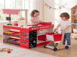 Red Wooden Kids Supermarket Playset Vending Machine, 90.1778.74104.14cm Grocery Store Toy 89690852