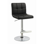 ZUN Black and Chrome Adjustable Bar Stool B062P153490