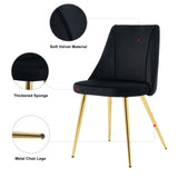 Modern simple velvet dining black chair home bedroom stool back dressing chair student desk chair W210115306